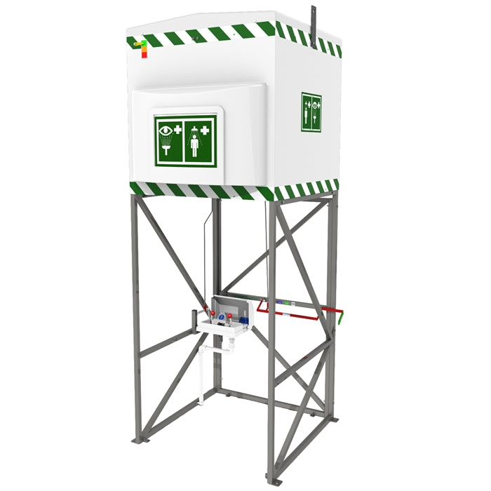 Hughes MH14KS1200 Emergency Tank Shower - ANSI Z358.1 Compliant Safety Shower for Chemical Spills & Workplace Accidents | Ideal for Laboratories, Factories & Industrial Facilities