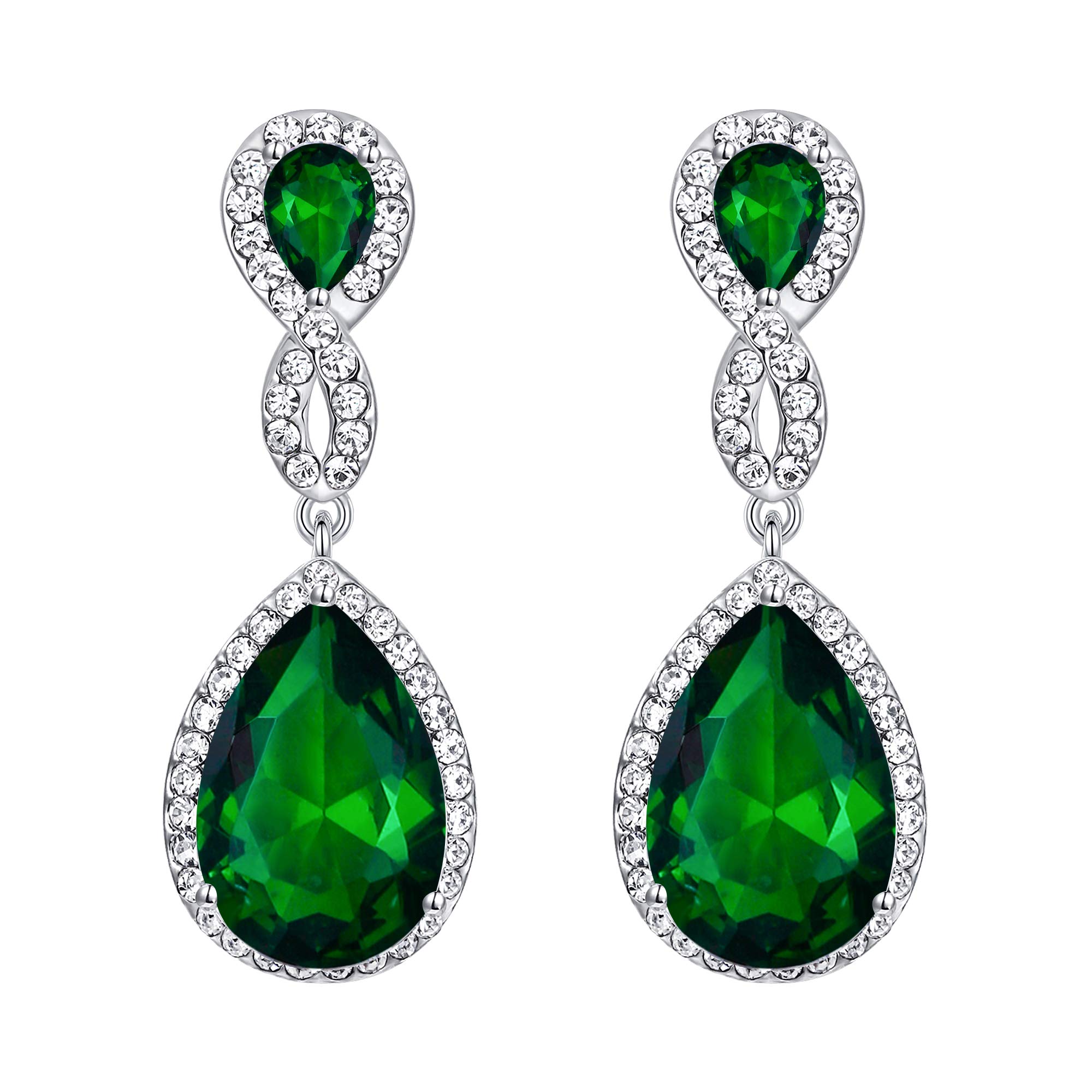 EVER FAITH Austrian Crystal Zircon 8-Shaped Dangle Earrings for Women - Elegant Wedding, Party & Evening Wear Jewelry Accessories