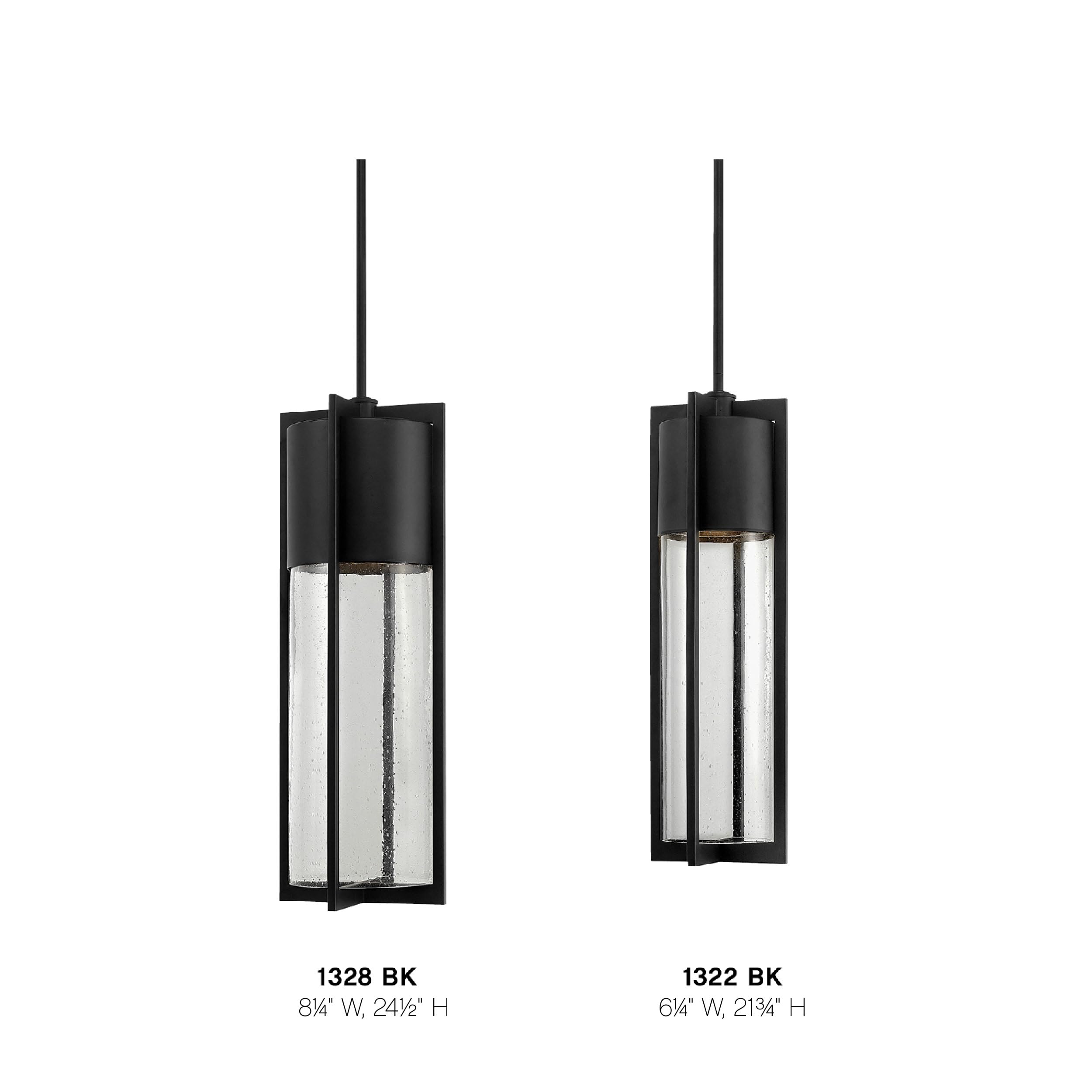 Hinkley Shelter Large Outdoor Hanging Lantern - Dark Sky Approved, 1-Light Cylinder Aluminum Fixture with Clear Seedy Glass & Included Bulb - Black Finish - Perfect for Porch, Patio, Garden & Backyard Lighting