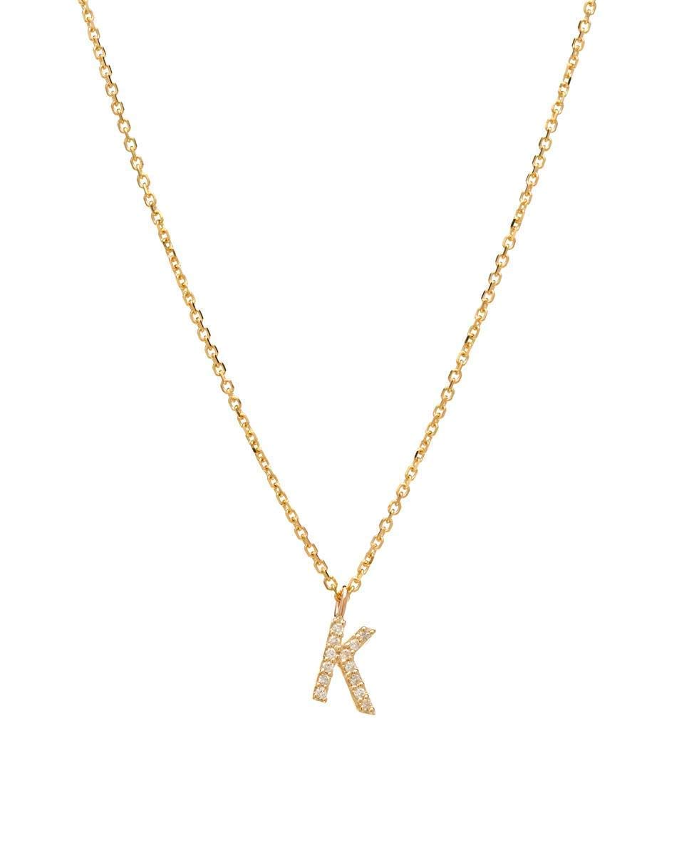 14K White Gold Diamond Initial Necklace - Personalized Letter M Necklace, Dainty & Elegant Jewelry for Women, Gift for Her, Birthday, Anniversary, Valentine's Day