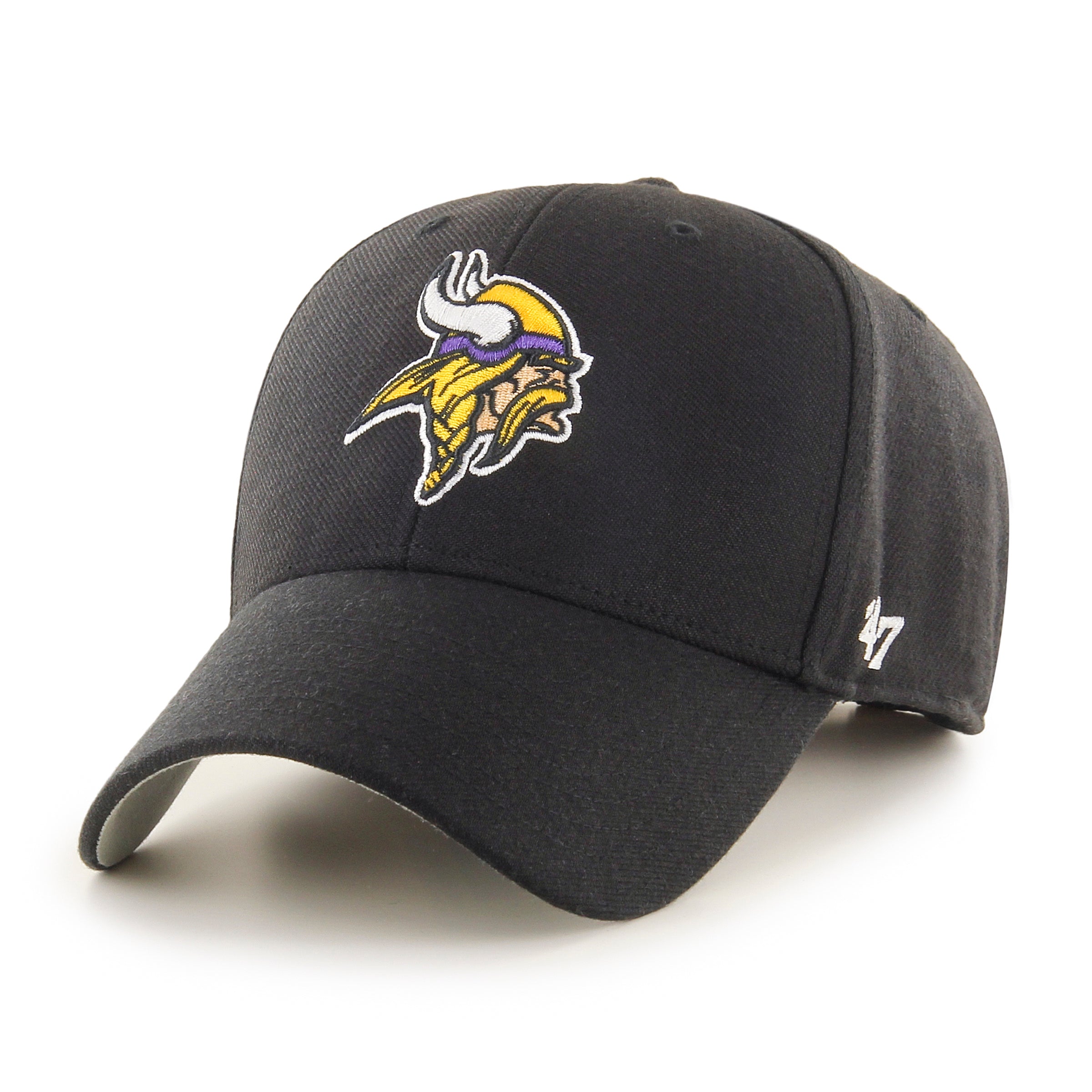 47 Brand Minnesota Vikings MVP Adjustable Snapback Hat - Black - Perfect for Game Day, Tailgating & Fan Gear Collections
