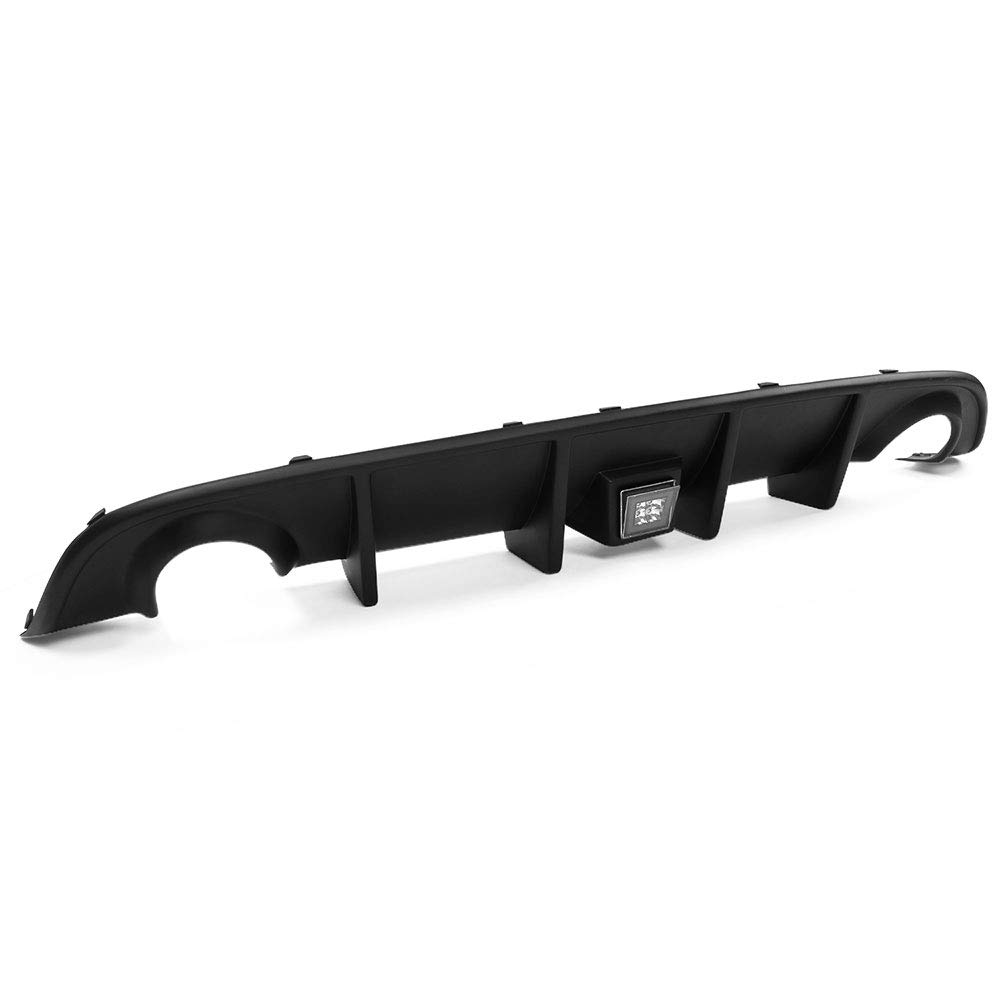 IKON MOTORSPORTS Rear Bumper Diffuser V2 Style Valance Side Aprons with Clear Brake Light - Compatible with 2015-2023 Dodge Charger SRT | Upgrade Your Car's Rear Styling for Sporty Look & Enhanced Aerodynamics