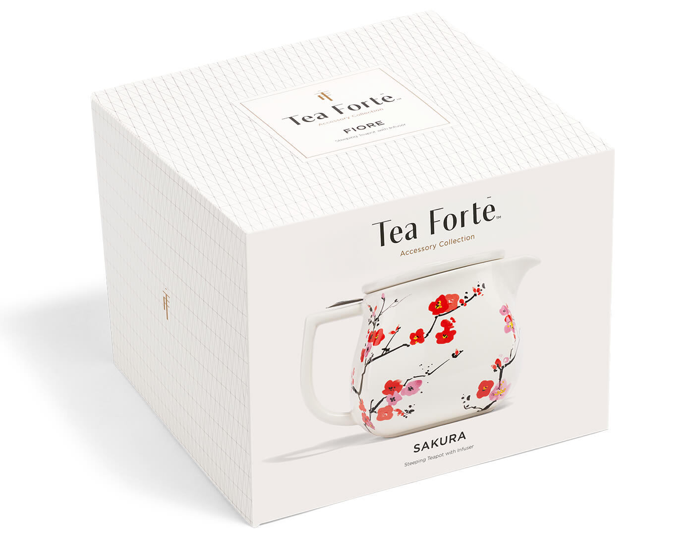 Premium Fiore Teapot with Removable Stainless Steel Infuser - Cherry Blossom Design - Perfect for Loose Leaf Tea, Herbal Tea & Blooming Tea - Ideal Gift for Tea Lovers & Home Decor