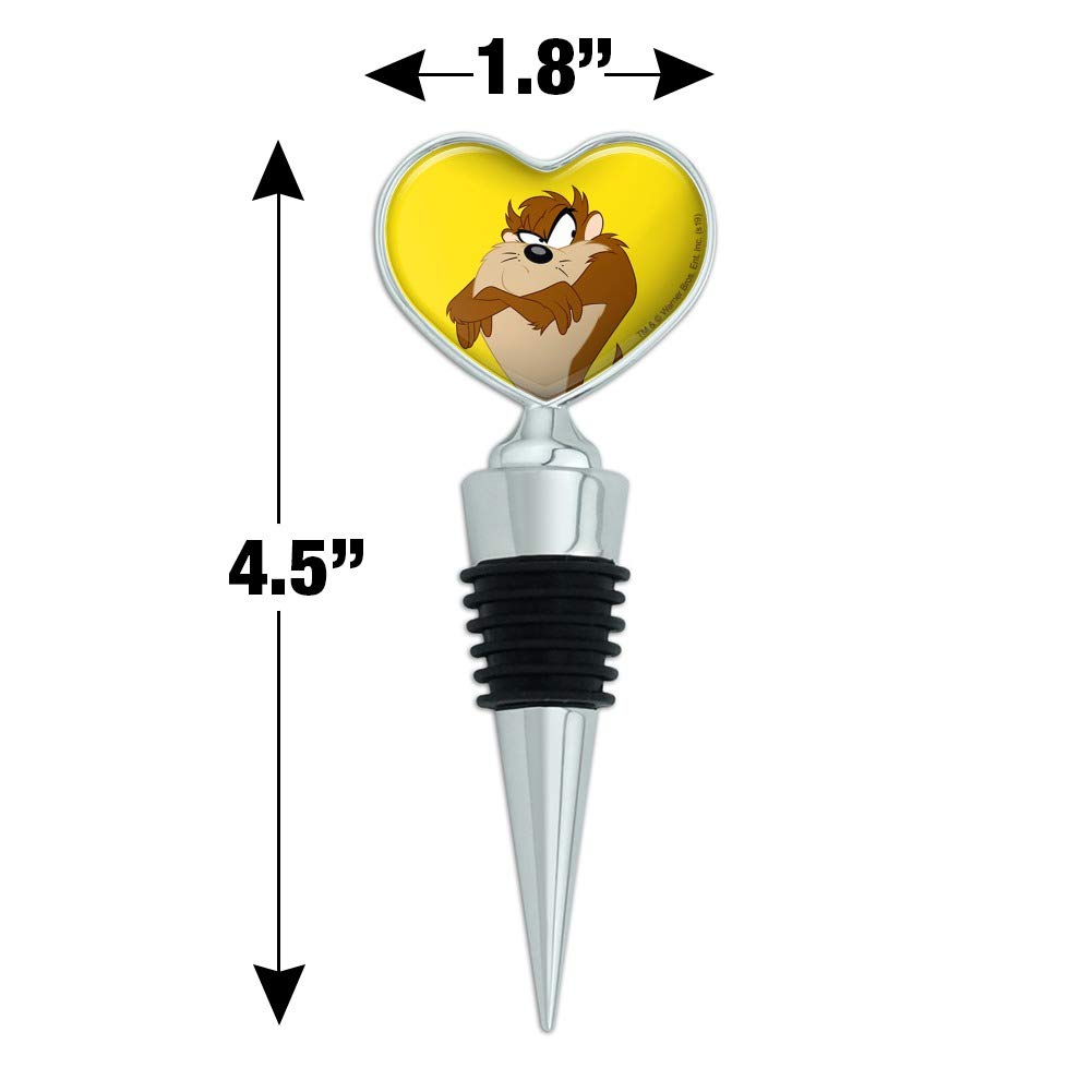 Looney Tunes Taz Heart Love Wine Bottle Stopper - Cute Cartoon Wine Cork for Gifts, Parties & Home Decor | Perfect for Valentine's Day, Weddings & Wine Lovers