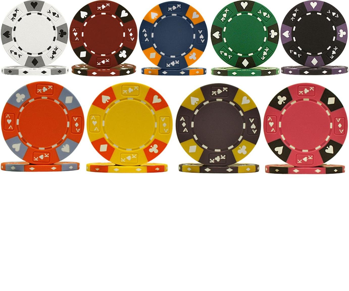 Tri-Color ACE King Clay 14g 1000 Bulk Poker Chips Set - Premium Casino Style Poker Chips for Home Games, Tournaments, and Poker Nights