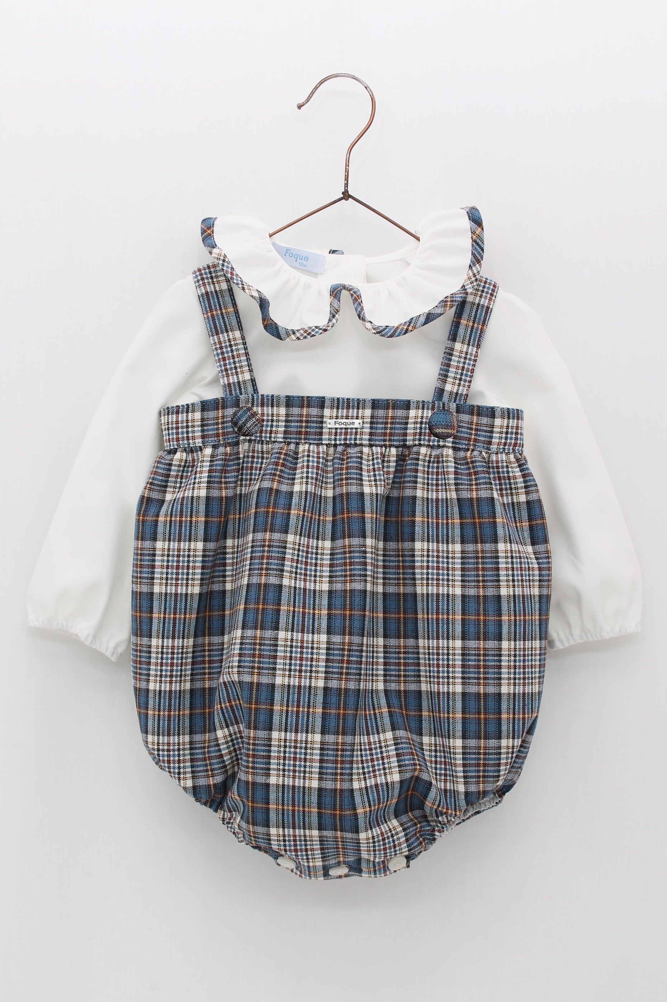 Edwin Petrol Blue Tartan Romper for Women - Stylish & Comfortable Jumpsuit for Casual Wear, Parties & Outings