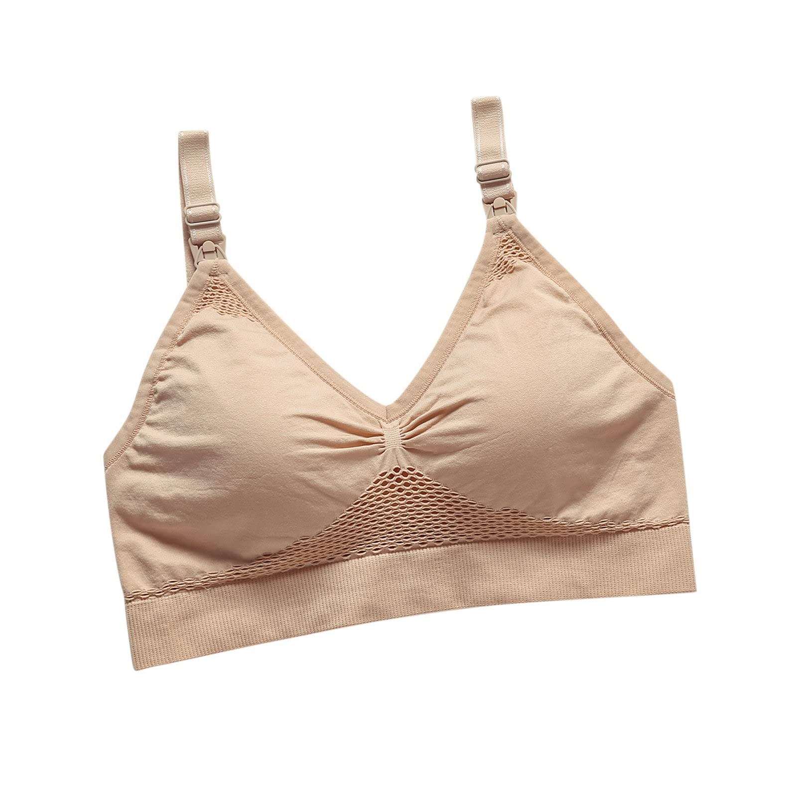 Wireless Maternity Nursing Bra - Seamless Front Closure Sports Bra with Removable Pads for Comfortable Breastfeeding & Active Lifestyle | Perfect for Yoga, Gym & Daily Wear