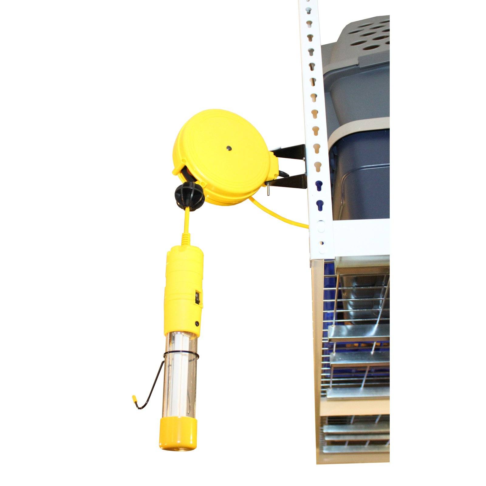 MonsterRax 20-Foot Retractable Work Light with Reel - Bright LED Task Lighting for Garage, Workshop, and Construction Sites