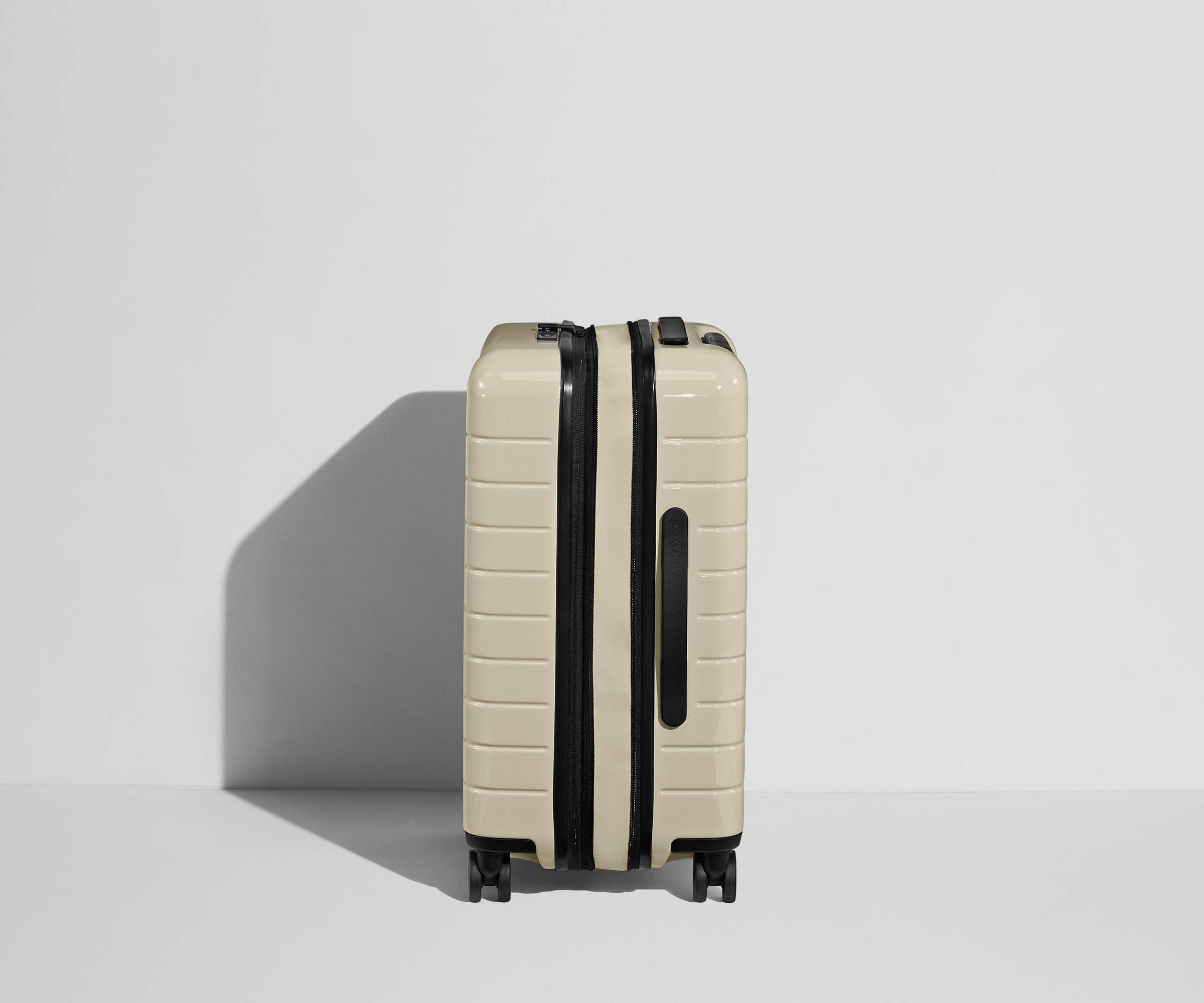 The Carry On Flex Luggage in Salt White (Gloss) - Lightweight Spinner Suitcase for Air Travel, Business Trips & Weekend Getaways