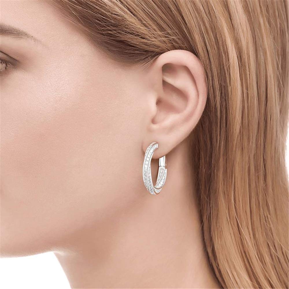 Jeulia Sterling Silver Twist Hoop Earrings for Women - Elegant Bridal Jewelry, Birthday Gift for Wife with Jewelry Box | Perfect for Weddings, Anniversaries & Special Occasions