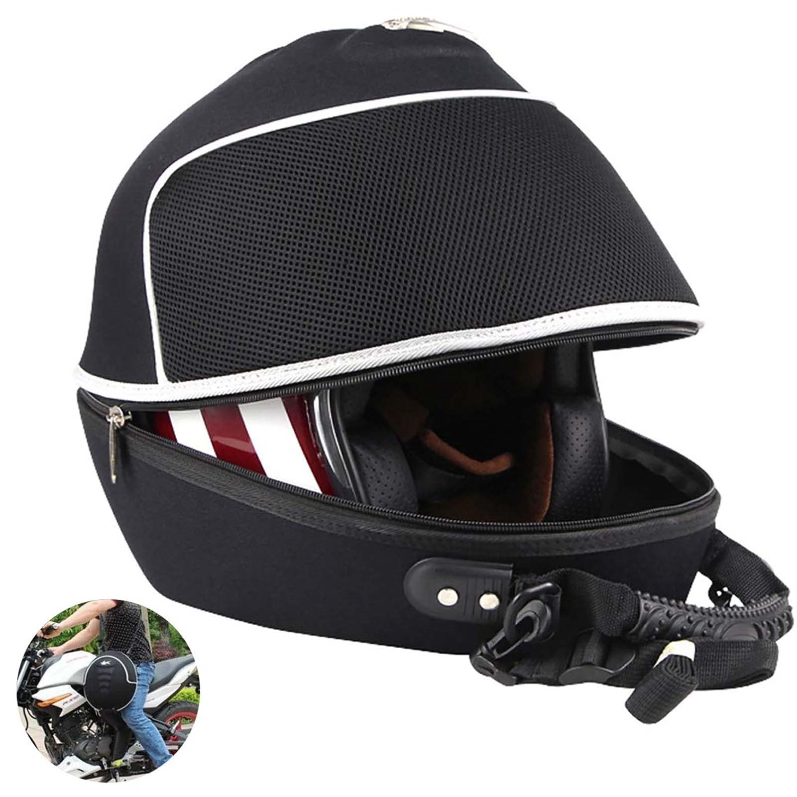 Waterproof Motorcycle Helmet Backpack - High Capacity Riding Gear Storage Bag for Travel, Training & Racing | Durable Multi-Functional Tool Carrier (Black) | Perfect for Commuting, Track Days & Motorcycle Road Trips