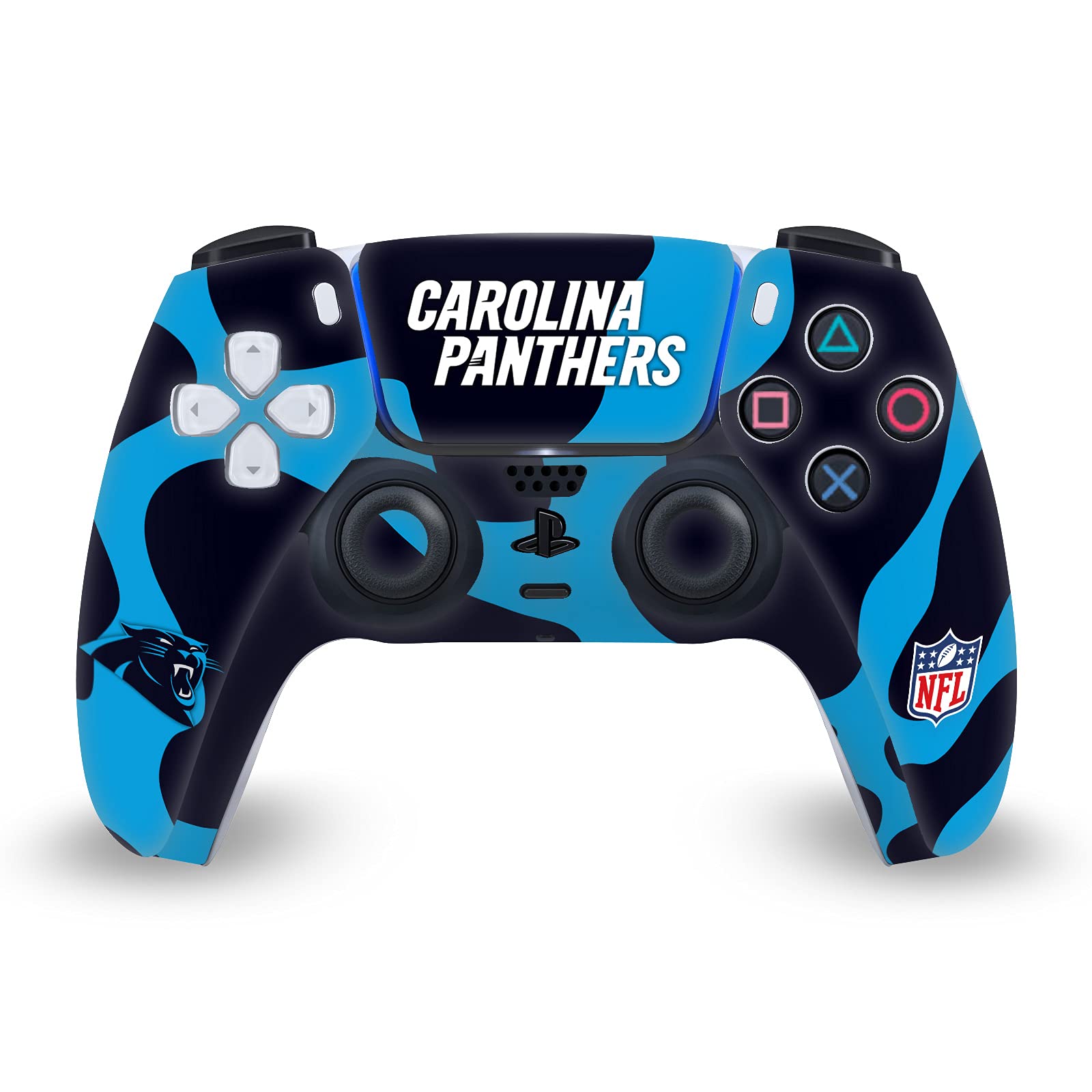 Official NFL Licensed Carolina Panthers Vinyl Skin Decal for Sony PlayStation 5 PS5 Slim & Digital Edition Console & DualSense Controller - Gaming Protection & Customization for Football Fans