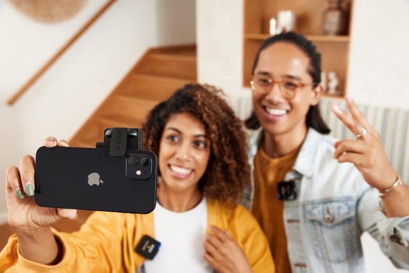 Rode Wireless GO 2 Dual Compact Digital Wireless Microphone System with Rode SC15 USB-C to Lightning Cable - Perfect for Vlogging, Podcasting, Interviews & Content Creation