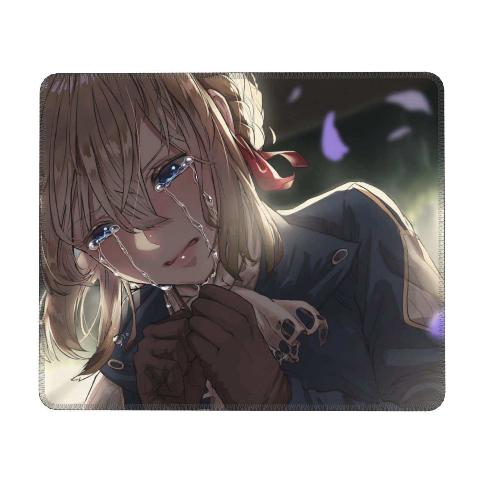 Violet Evergarden Anime Mouse Pad with Stitched Edges & Non-Slip Rubber Base - Washable Gaming Mousepad for PC, Laptop, Office & Home Use - Perfect for Work, Study and Video Games