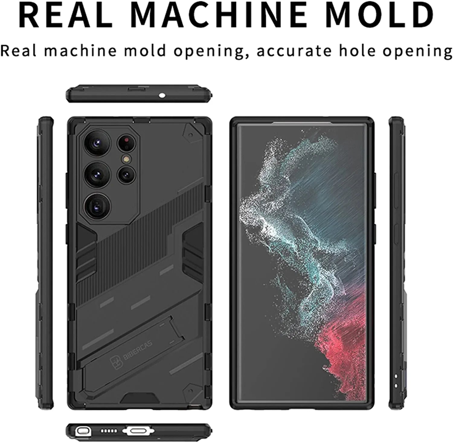 Samsung Galaxy S23 Ultra Kickstand Case - Shockproof Protective Cover with Built-in Stand for Hands-Free Viewing - Perfect for Watching Videos, Gaming, and Video Calls
