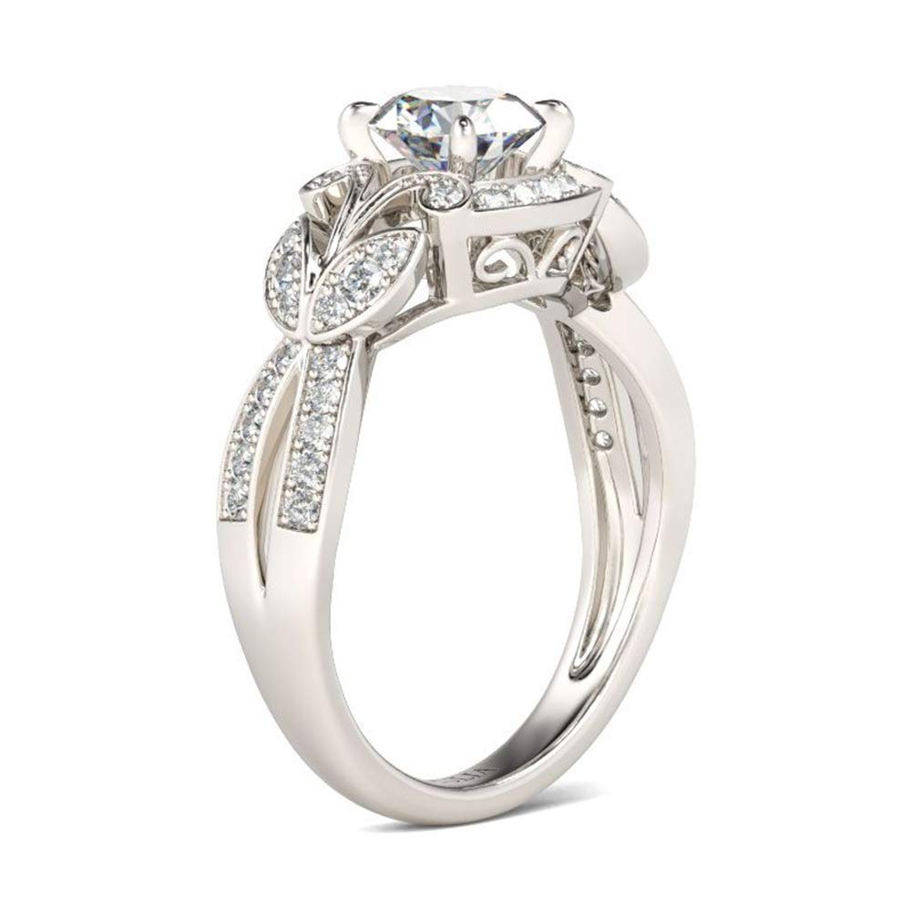 Jeulia 2 Carat Round Cut Cubic Zirconia Engagement Ring for Women - 925 Sterling Silver Wedding Band, Anniversary & Promise Ring with Jewelry Gift Box - Perfect for Proposals, Bridal Jewelry & Special Occasions