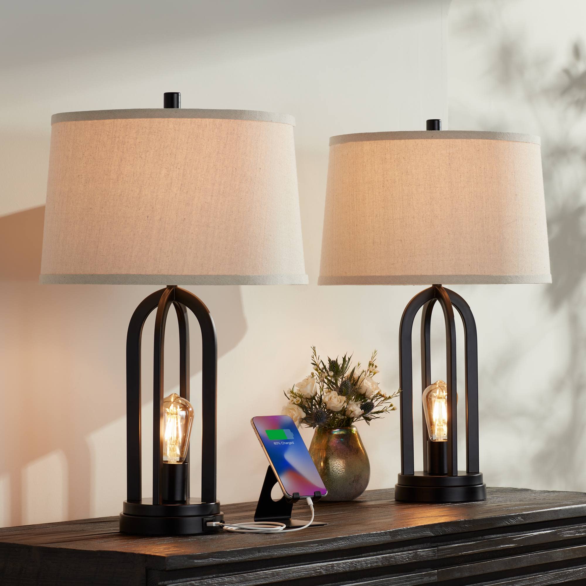 360 Lighting Marcel Modern Industrial Table Lamps Set of 2 - 24.25
