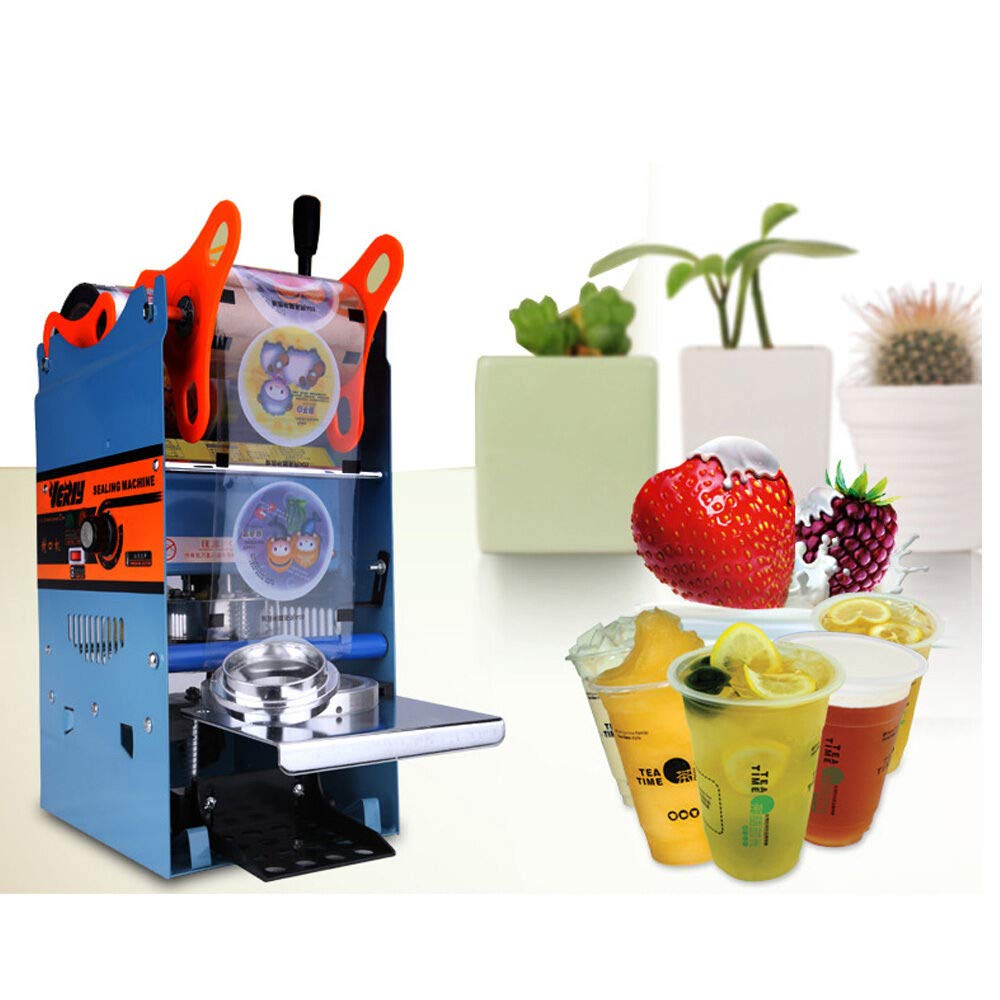 220V 270W Semi-Automatic Electric Sealing Machine for Plastic Cups - Coffee, Milk Tea & Smoothies Sealer (300 Cups/Hour) | Perfect for Bubble Tea Shops, Cafés & Drink Businesses