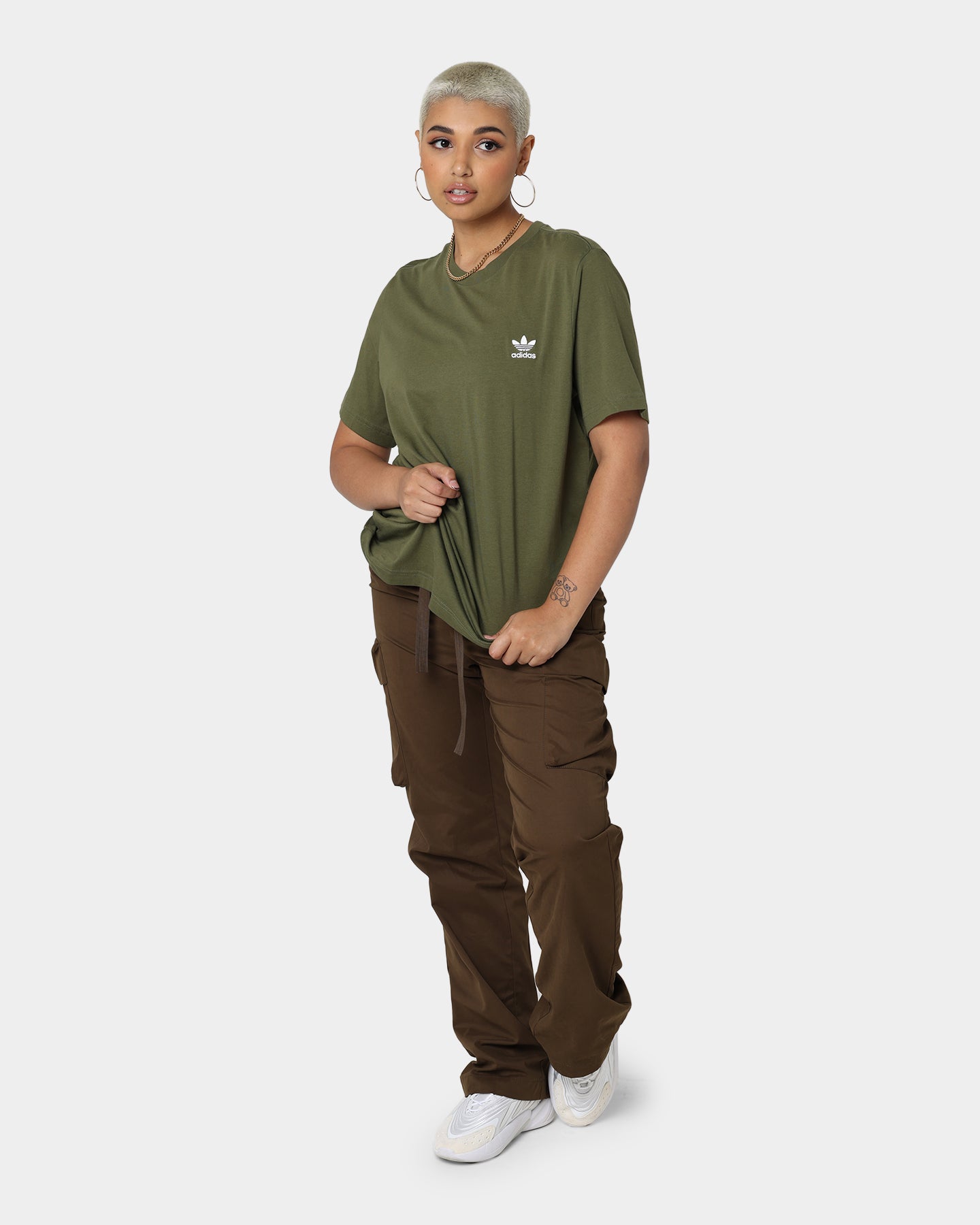 Adidas Essential T-Shirt for Men - Comfortable Cotton Olive Green Tee - Perfect for Casual Wear, Gym & Everyday Outfits