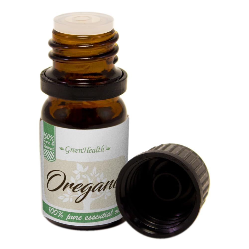 100% Pure Oregano Essential Oil - 5ml (1/6 fl oz) Glass Bottle - Natural Aromatherapy Oil for Diffusers, Massage & DIY Skincare - GreenHealth Brand - Perfect for Home Spa, Stress Relief & Immune Support