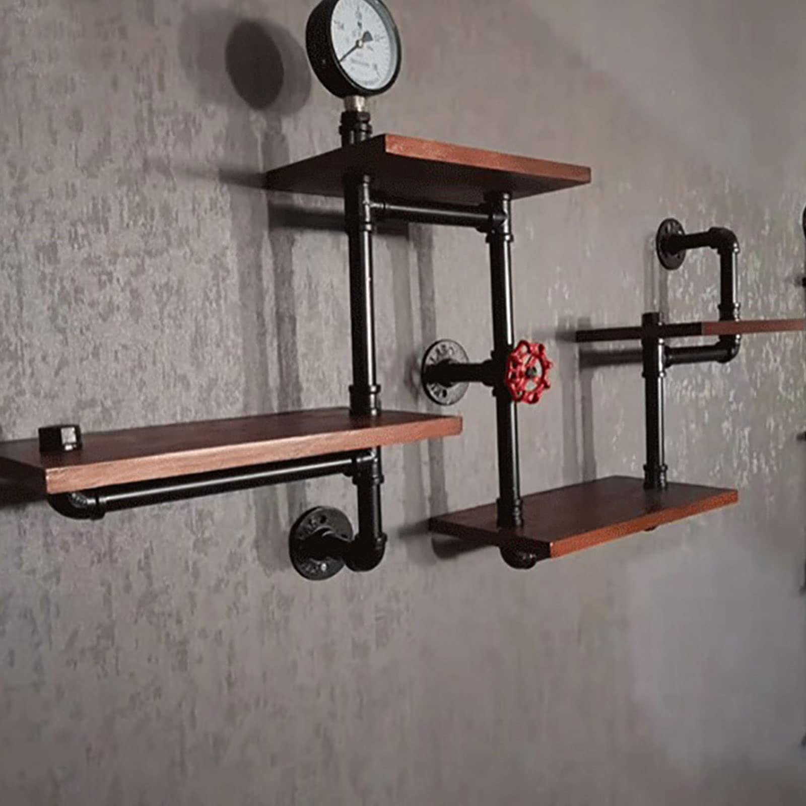 Rustic Wood Floating Shelves Wall Mounted - Black Hanging Storage Shelves for Bedroom, Living Room, Bathroom, Kitchen & Office Decor | Space-Saving Display Solution for Home Organization
