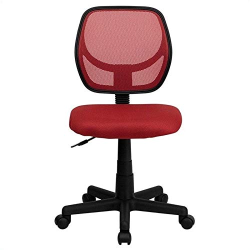 Ergonomic UrbanPro Mid-Back Office Chair with Breathable Red Mesh - Adjustable Height Swivel Task Chair for Home Office, Gaming & Computer Workstation
