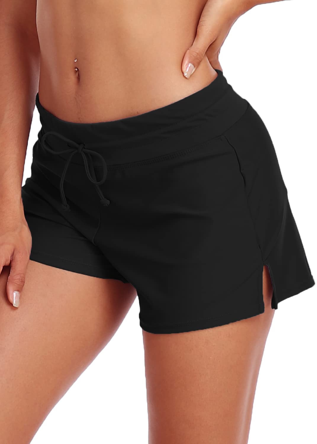 Derssity Women's Rash Guard Shorts - Quick Dry Running Shorts with Adjustable Drawstring for Swimming, Surfing, Yoga & Beach Workouts