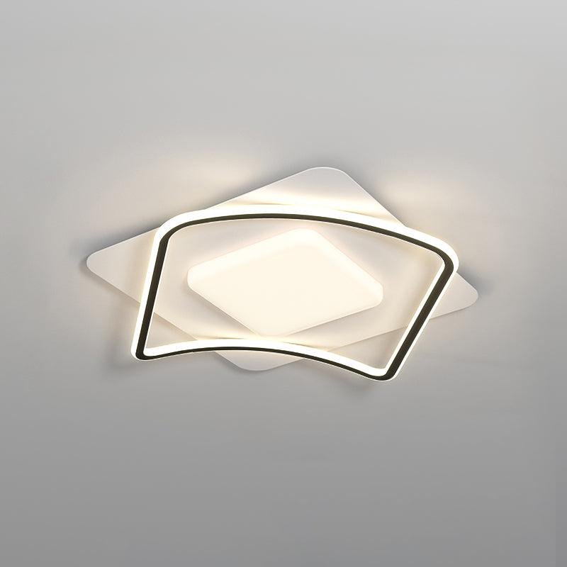 Modern Minimalist Geometric LED Ceiling Light Fixture - Energy Efficient Dimmable Lighting for Living Room, Bedroom & Dining Room