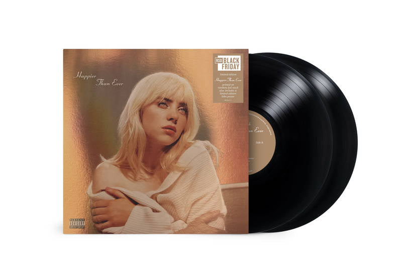 Billie Eilish Happier Than Ever Vinyl Record (2LP Limited Edition Foil Cover) - Perfect for Music Collectors & Home Listening Sessions