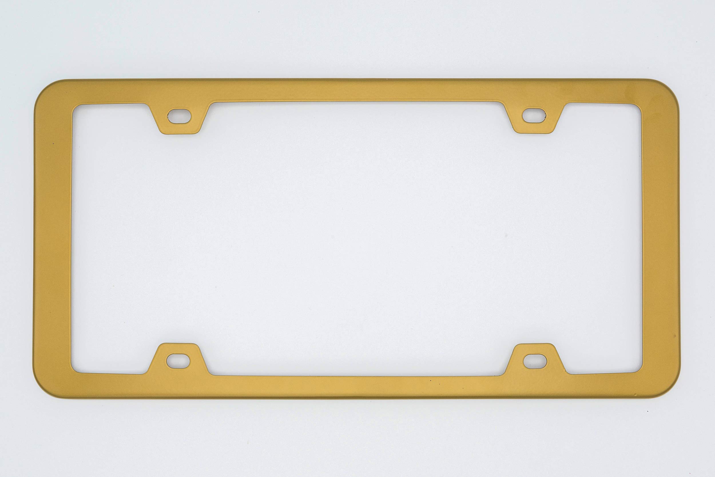 2Pcs Stainless Steel License Plate Frames - Dull Gold License Plate Cover with Corrosion Resistant Security, 4 Hole Design with Screws Included - Perfect for Cars, Trucks & SUVs