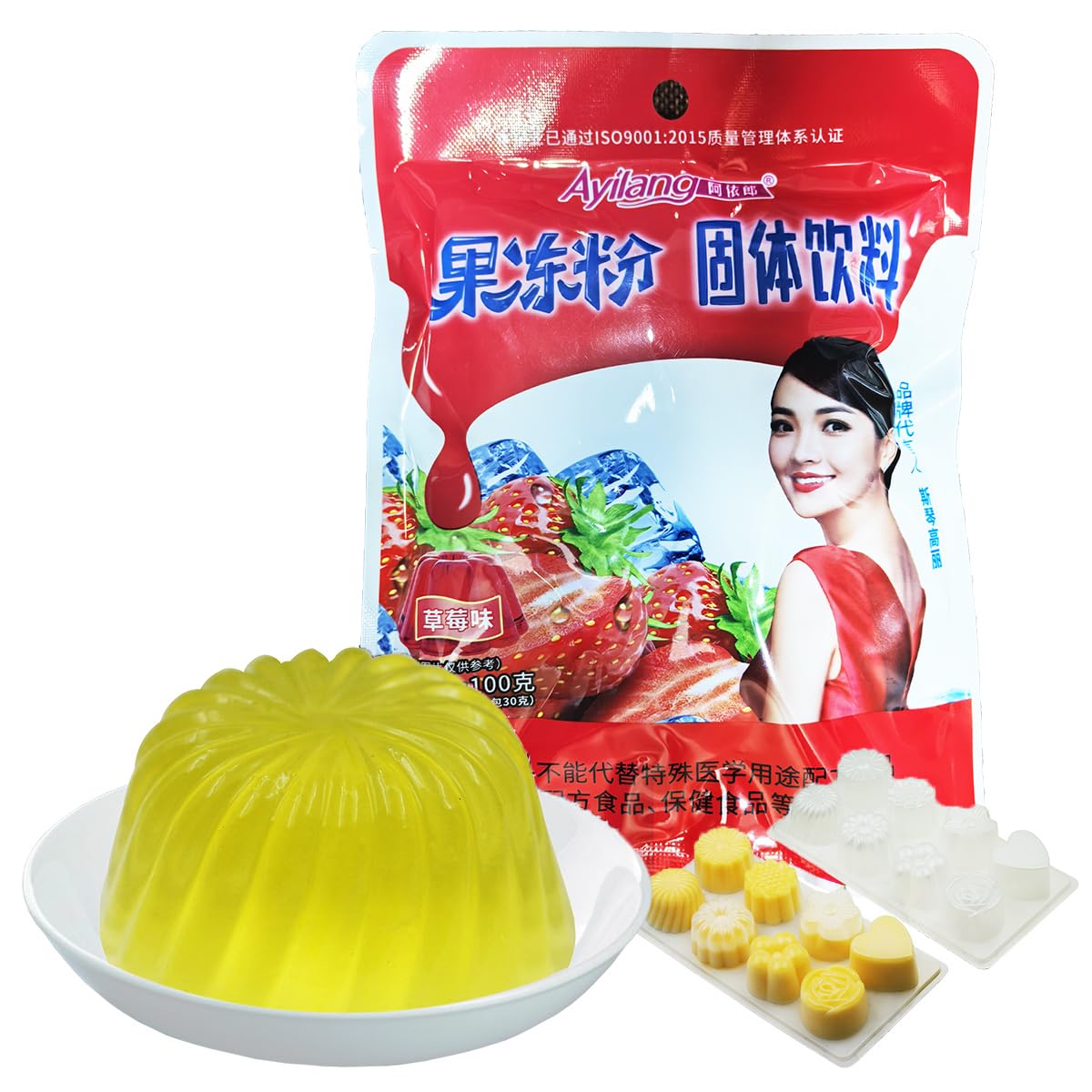 Bailinhou Crystal Konnyaku Jelly Powder 100g - Mix Fruit Flavor for Jelly, Noodles & Milkshakes (Pack of 6) | Vegan Dessert, Bubble Tea Topping & Asian Snack Ingredient