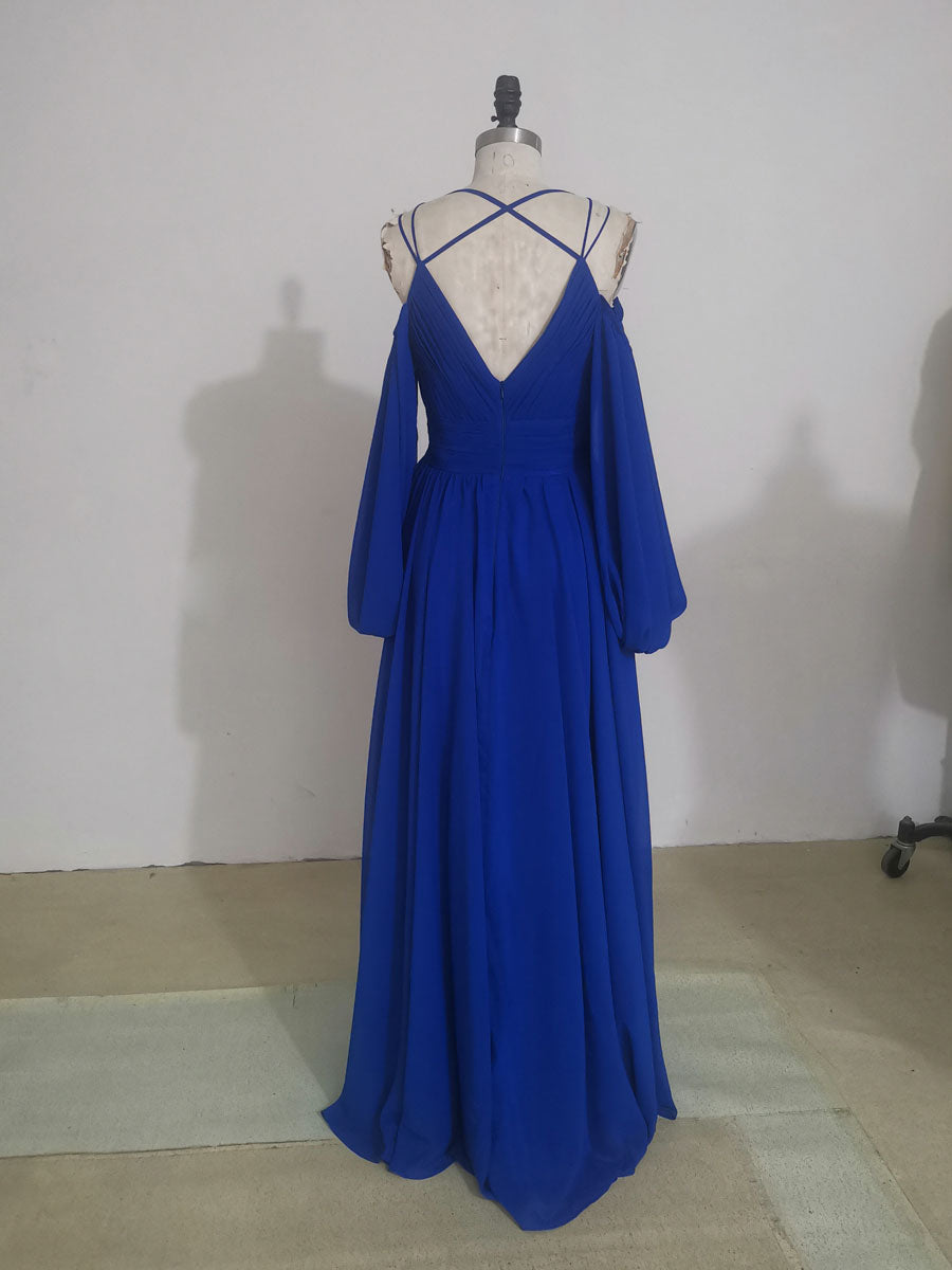 Elegant Green Chiffon A-Line Long Prom Dress & Bridesmaid Gown - Perfect for Formal Events, Weddings, and Evening Parties
