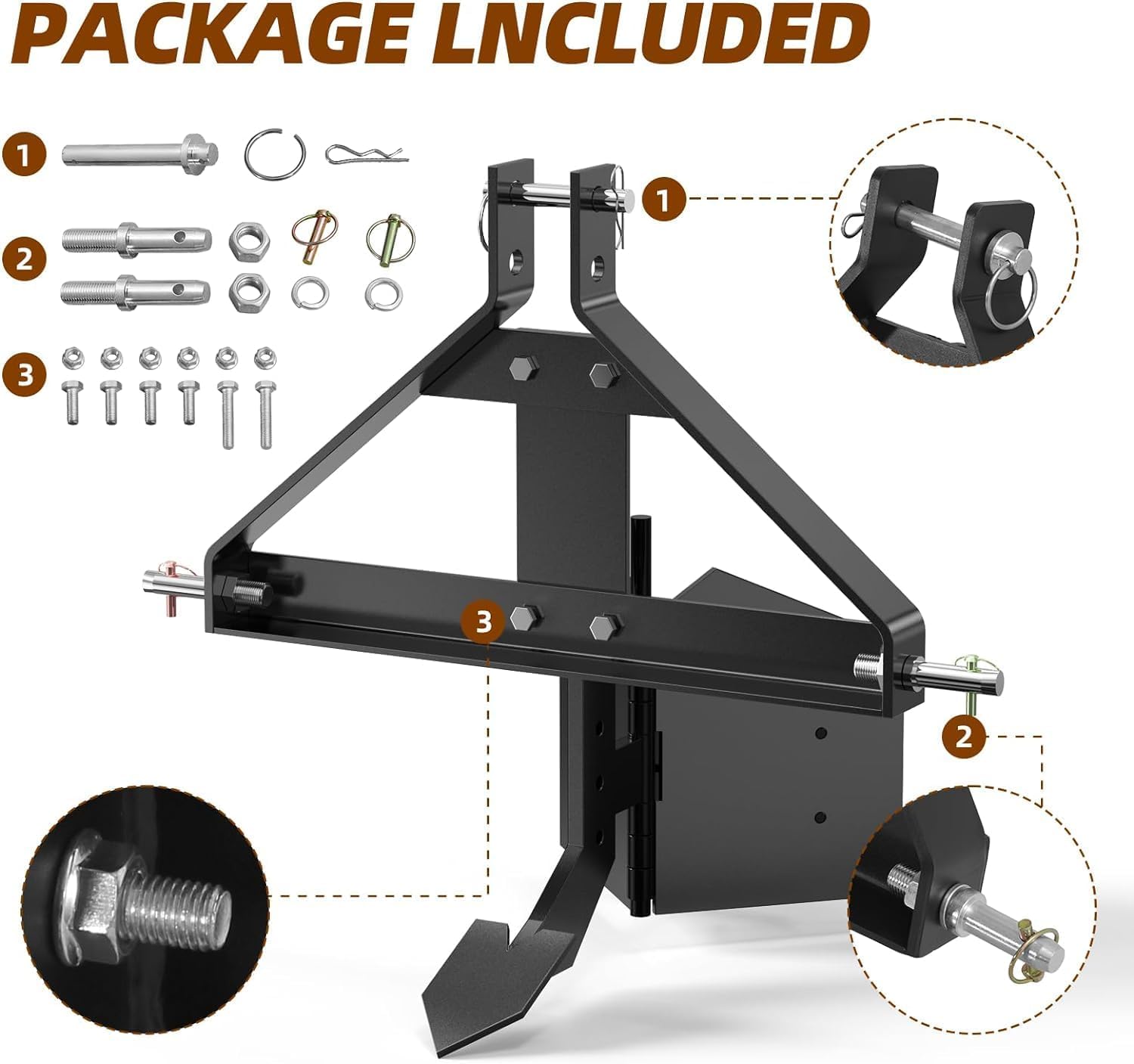 Upgraded Heavy Duty Middle Buster for Category 1 Tractors - 3 Point Quick Hitch Compatible Subsoiler for Potato Harvesting & Furrowing - Durable Steel Construction for Farm & Garden Use - Perfect for Tilling Soil, Planting Crops & Landscaping Projects