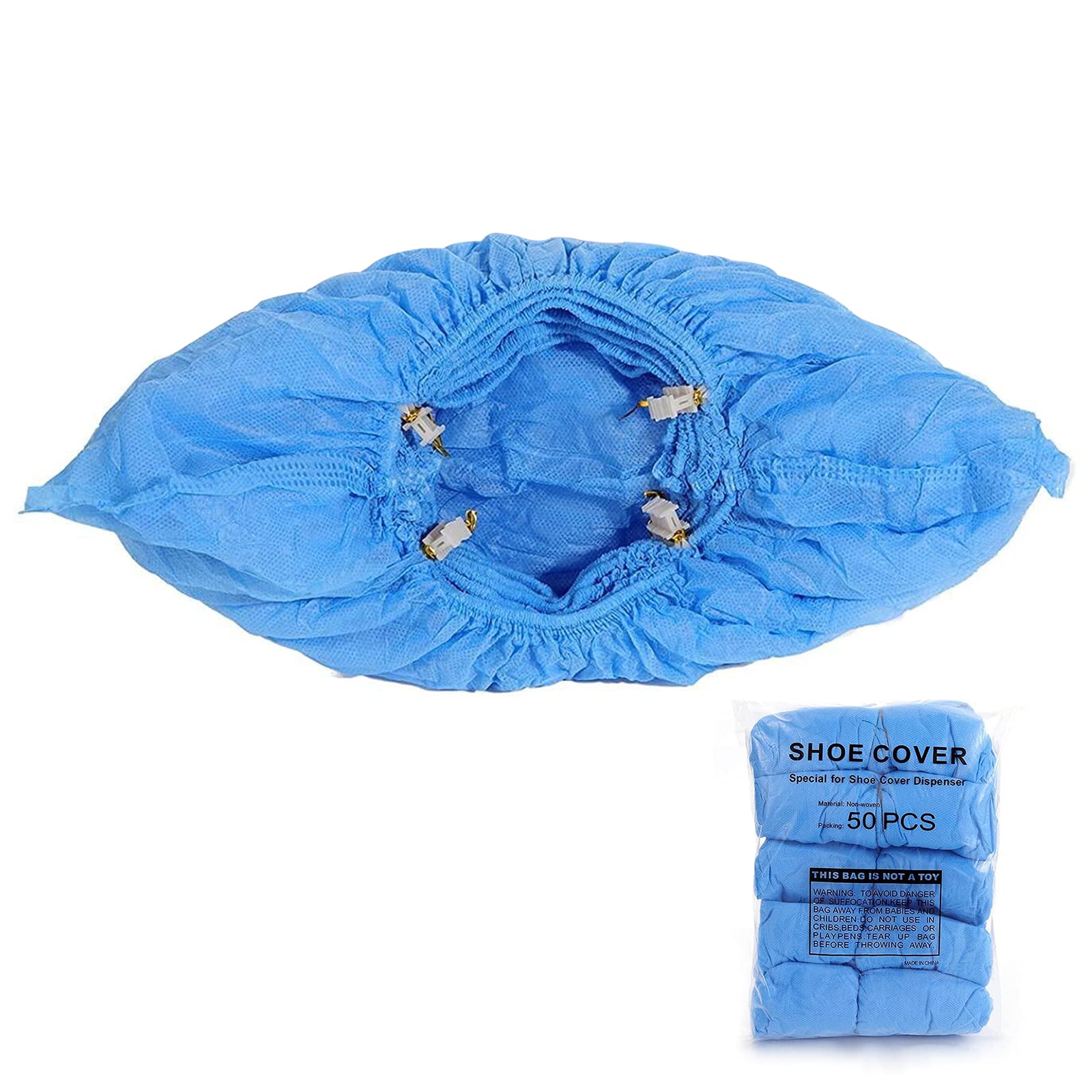 T-Buckle Shoe Cover Refills for Automatic Dispenser - 50 Pack Waterproof, Non-Slip Disposable Shoe Covers - Ideal for Hospitals, Clean Rooms & Home Protection