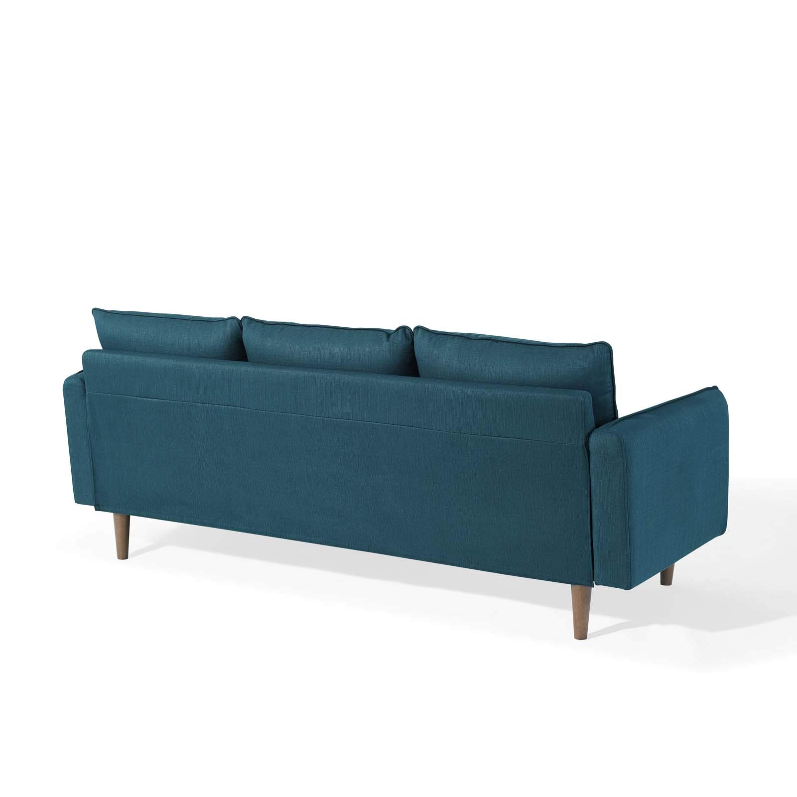 Modway EEI-3867-AZU Revive Upholstered Sectional Sofa - Left or Right Facing, Azure Blue Modern Fabric Sofa for Living Room, Lounge & Family Room Comfort