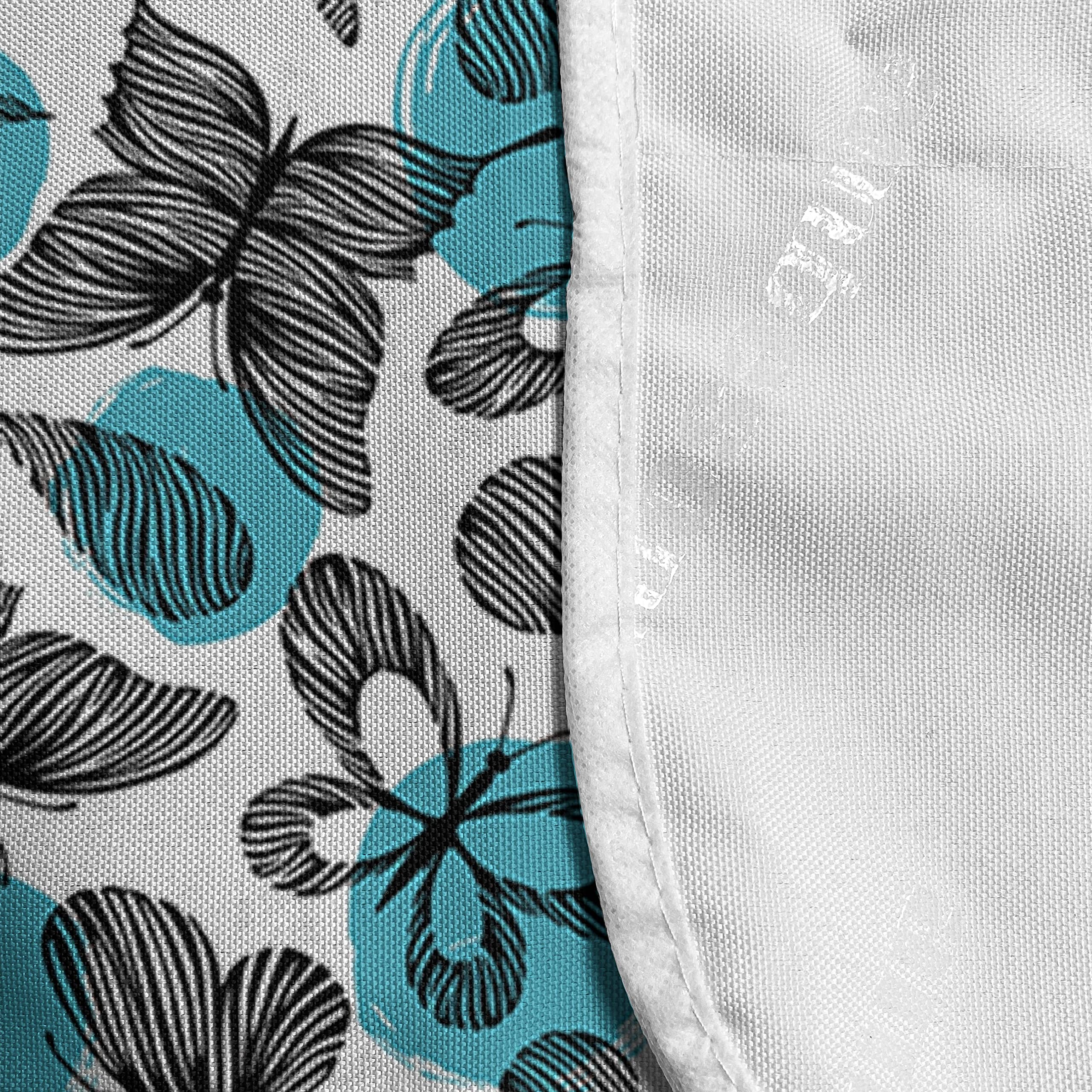 Ambesonne Waterproof Microwave Cover with Hand Drawn Butterfly & Dragonfly Wildlife Design - 36 x 12 Inch Sky Blue Black White Kitchen Organizer with Pockets - Perfect for Protecting Appliances & Adding Style to Your Home Kitchen Decor