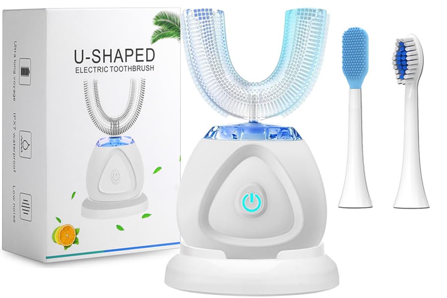 360° Ultrasonic Electric Toothbrush for Adults - Automatic Sonic Toothbrush with Timer & Wireless Charging - Teeth Whitening & Deep Cleaning - Perfect for Home, Travel & Daily Oral Care