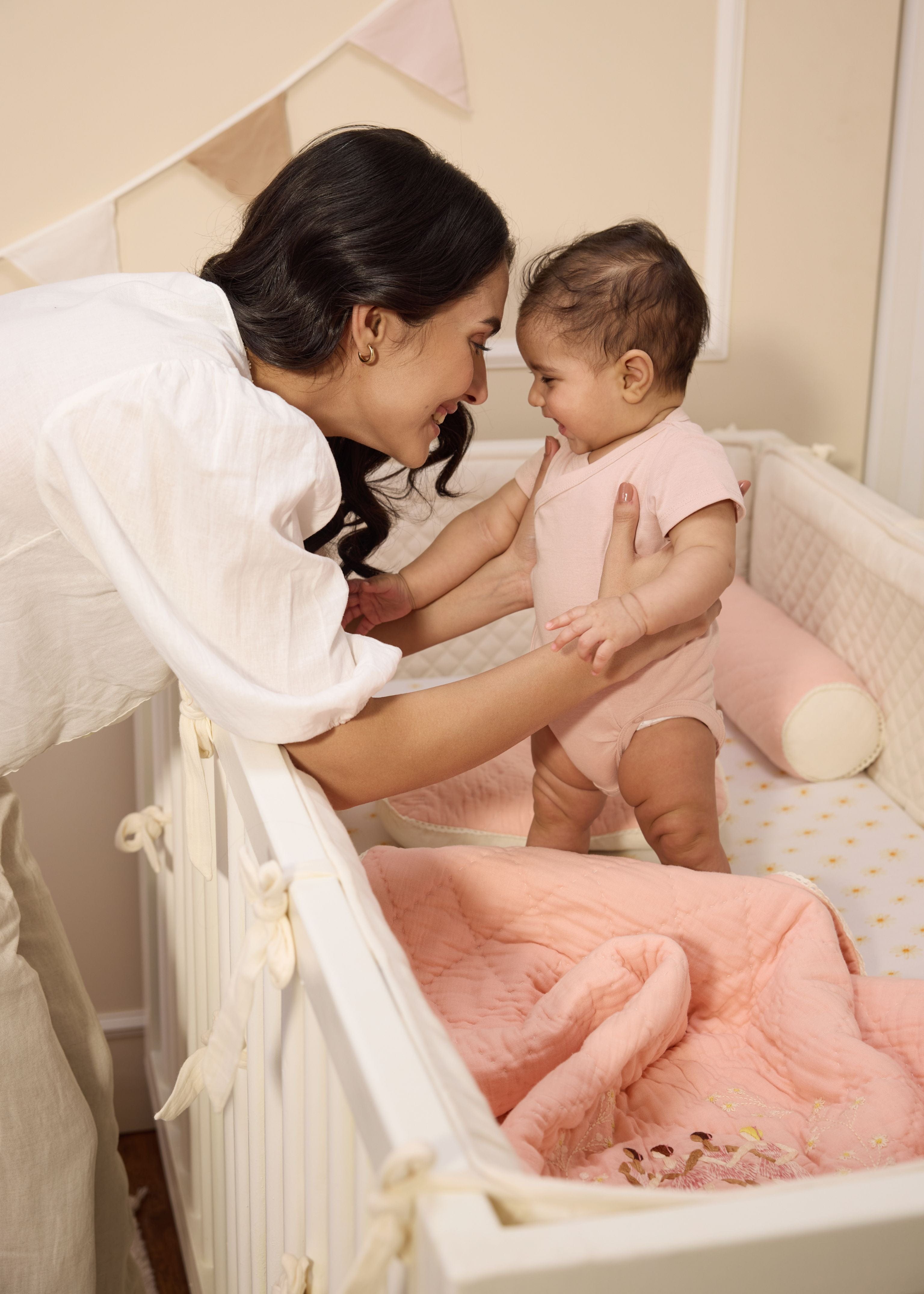 Arabesque Dreams Complete Baby Cot Bedding Set with Soft Bumper - Premium Nursery Crib Set for Newborns & Toddlers - Perfect for Nurseries, Daycares & Baby Showers