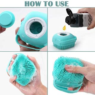 Hilosofy Silicone Soft Bath Body Brush with Shampoo Dispenser - Exfoliating Scrubber for Deep Cleaning & Gentle Massage - Perfect for Shower, Spa & Sensitive Skin Care