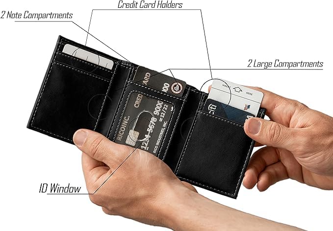 NCAA Memphis Tigers Laser Engraved Trifold Wallet - Premium PU Leather College Sports Wallet for Men - Perfect for Game Day, School Spirit & Everyday Use