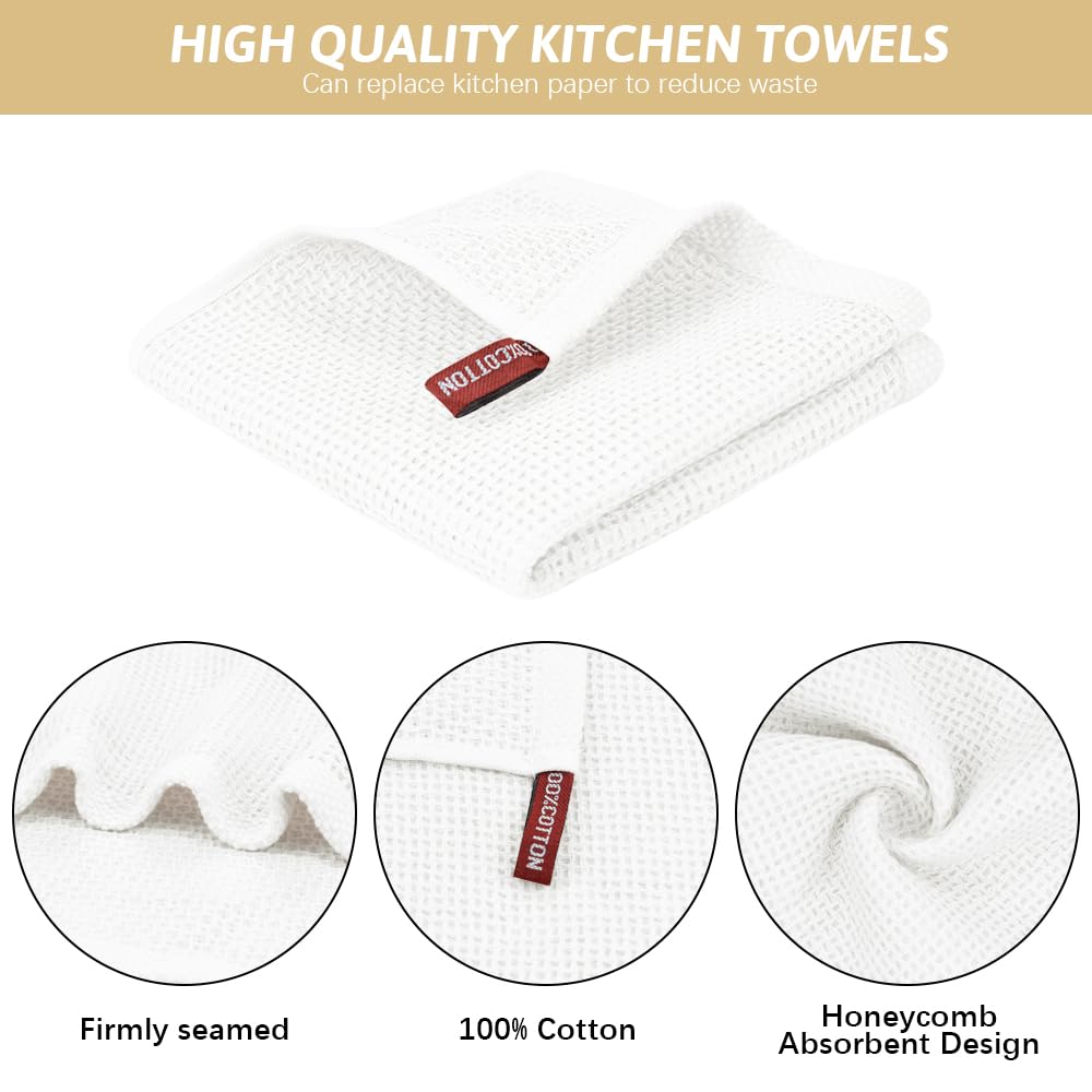 Nialnant 8-Pack Cotton Dish Cloths - Soft, Absorbent & Quick Drying for Kitchen Cleaning (12x12 Inches)