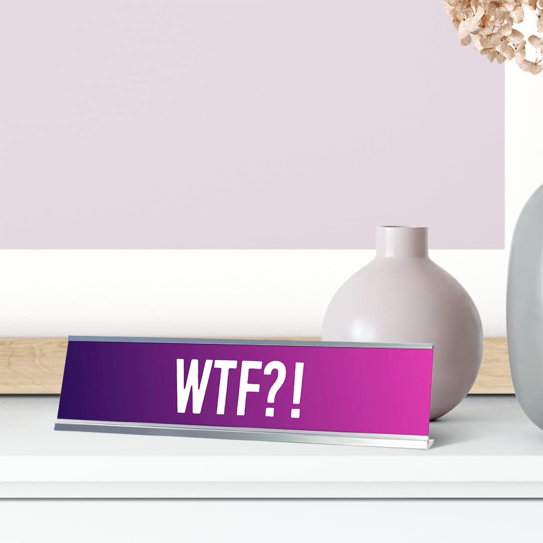 Funny Purple and Pink Novelty Office Desk Sign - 2x8 Inches - Perfect for Gifts, Work Humor, and Desk Decor | Great for Coworkers, Bosses, and Office Pranks
