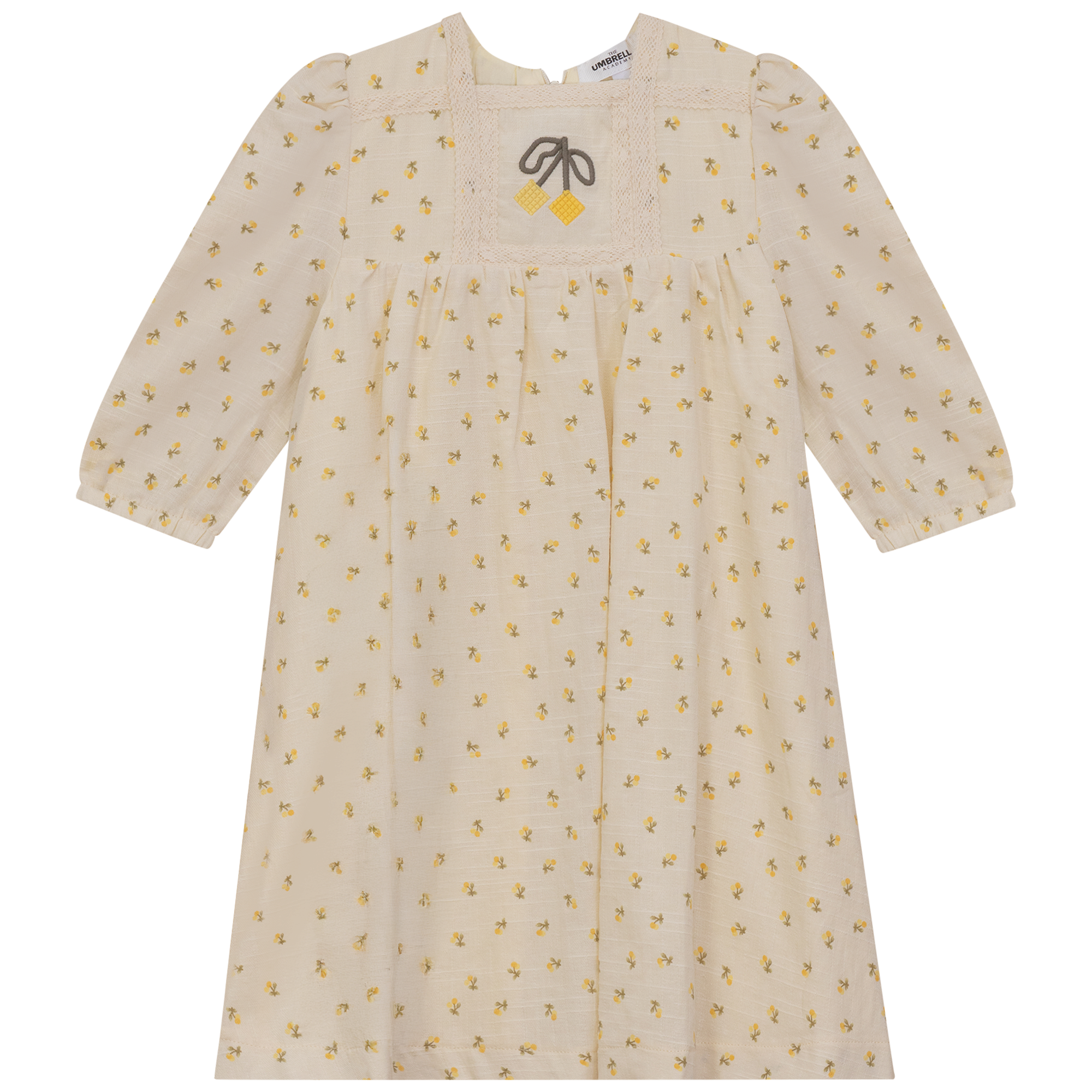 Cherry Printed Linen Dress for Women - Floral Summer Dress with Short Sleeves - Perfect for Beach Vacation, Garden Party & Casual Outings