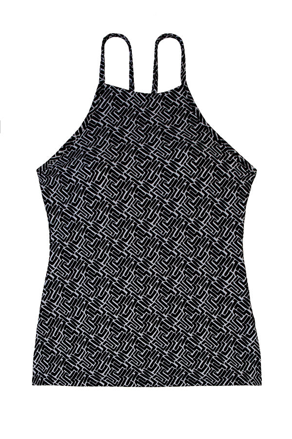 Sunset Key Black Racerback Tankini Top - Women's Swimwear for Beach, Pool & Summer Vacations