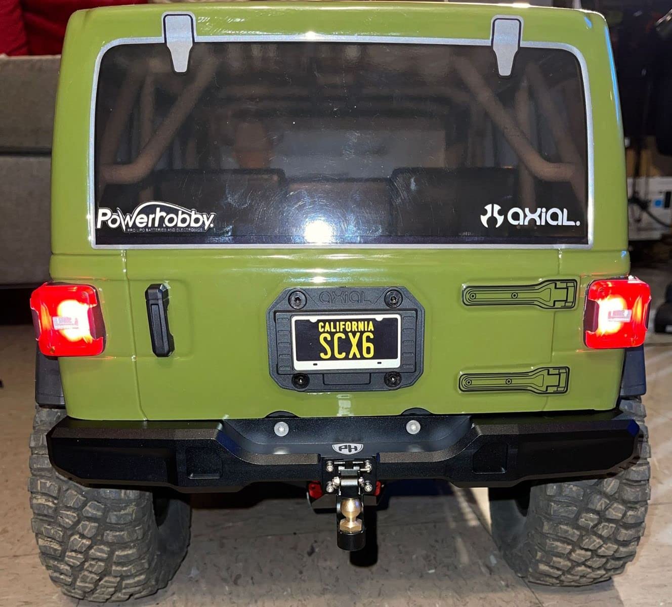 Powerhobby Axial SCX6 CNC Aluminum Front & Rear Bumpers with LED Lights - Heavy Duty Off-Road Protection for RC Crawler Trucks - Perfect for Rock Crawling & Trail Adventures