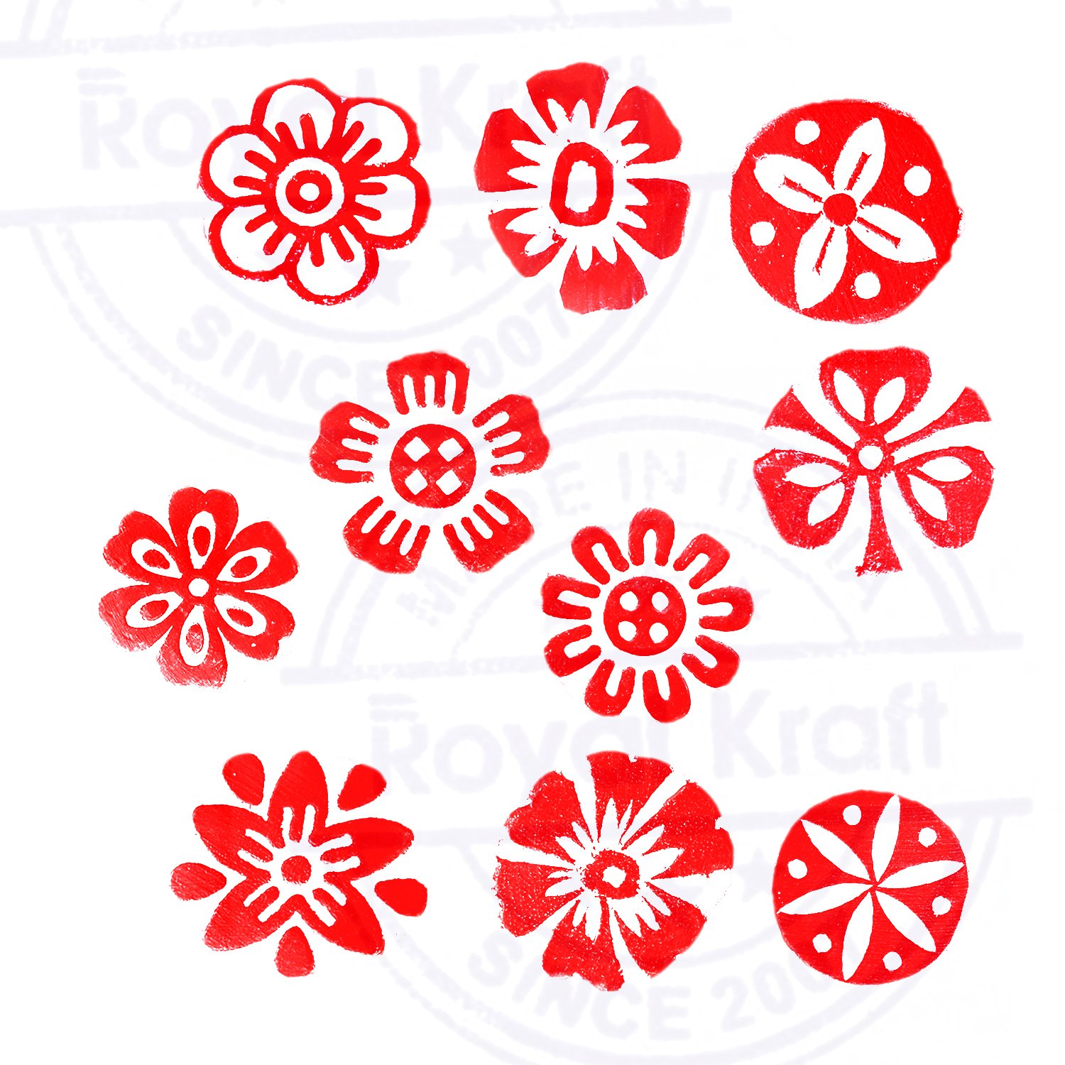10-Piece Small Round Henna Wood Stamps Set - Handcrafted Wooden Printing Blocks for DIY Henna Tattoo, Mehndi & Body Art (Htag2115) - Perfect for Weddings, Festivals & Cultural Events
