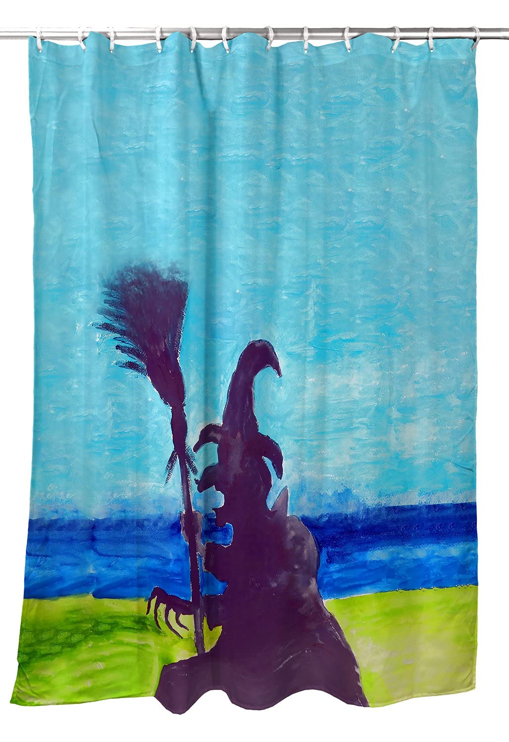Betsy Drake Wicked Witch Halloween Shower Curtain - Waterproof Bathroom Decor for Spooky Themed Parties & Gothic Home Decor