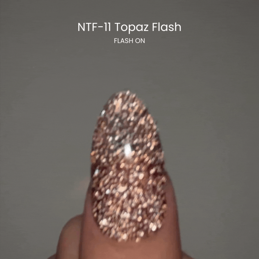 Nail Thoughts NTF 11 Topaz Flash Gel Polish - Long Lasting Nail Lacquer for Salon & Home Manicures - Perfect for Weddings, Parties & Special Occasions