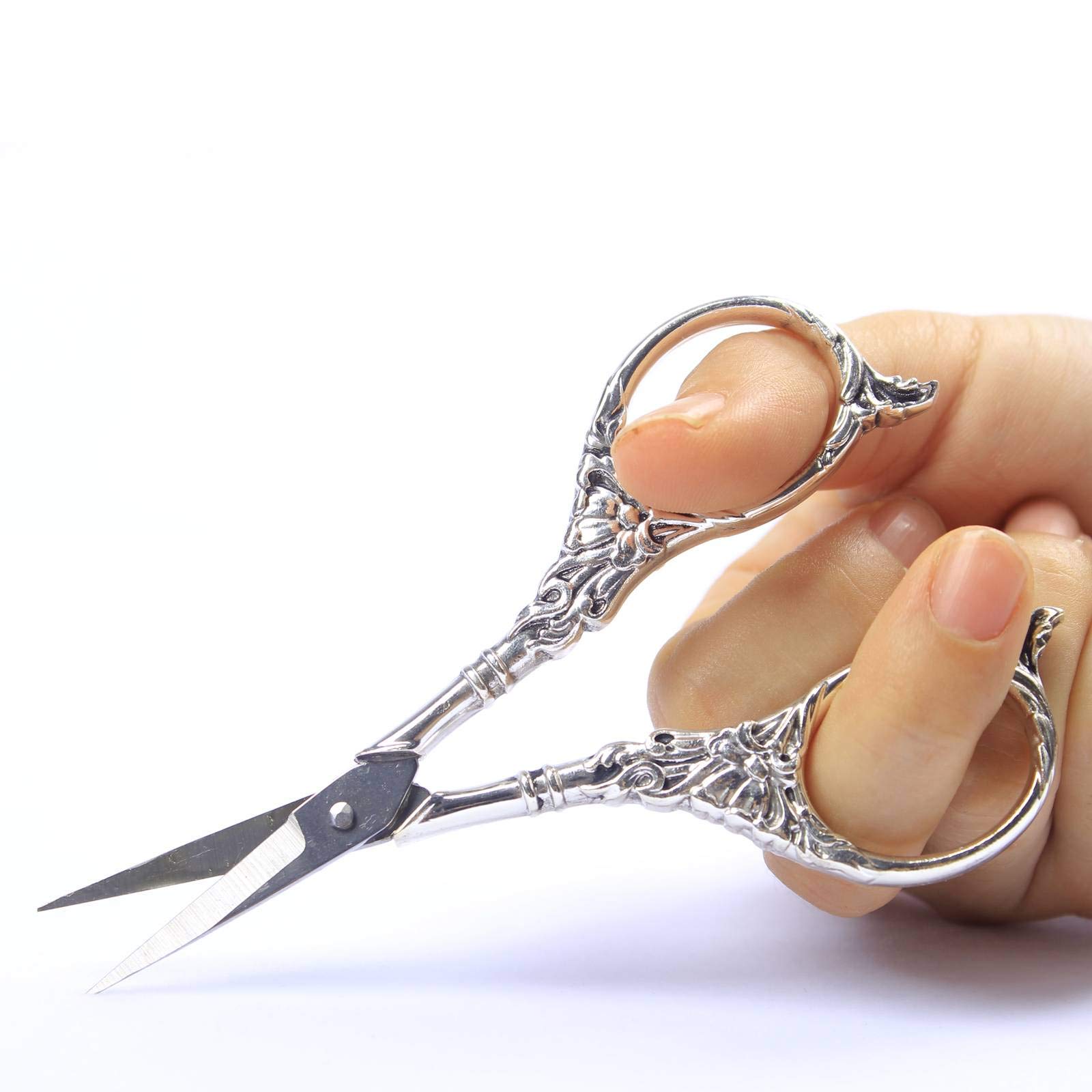 BIHRTC Stainless Steel Embroidery Scissors - Ultra Sharp Sewing & Crafting Shears for Needlework, Threading, Cross Stitch, DIY & Art Projects - Perfect for Fabric Cutting, Quilting, and Detailed Crafting