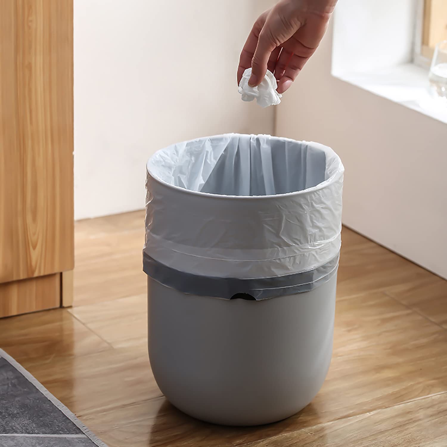 CHARMONT 4 Gallon Drawstring Trash Bags - 60 Count Small Unscented Garbage Can Liners for Bathroom, Office & Kitchen Waste Disposal